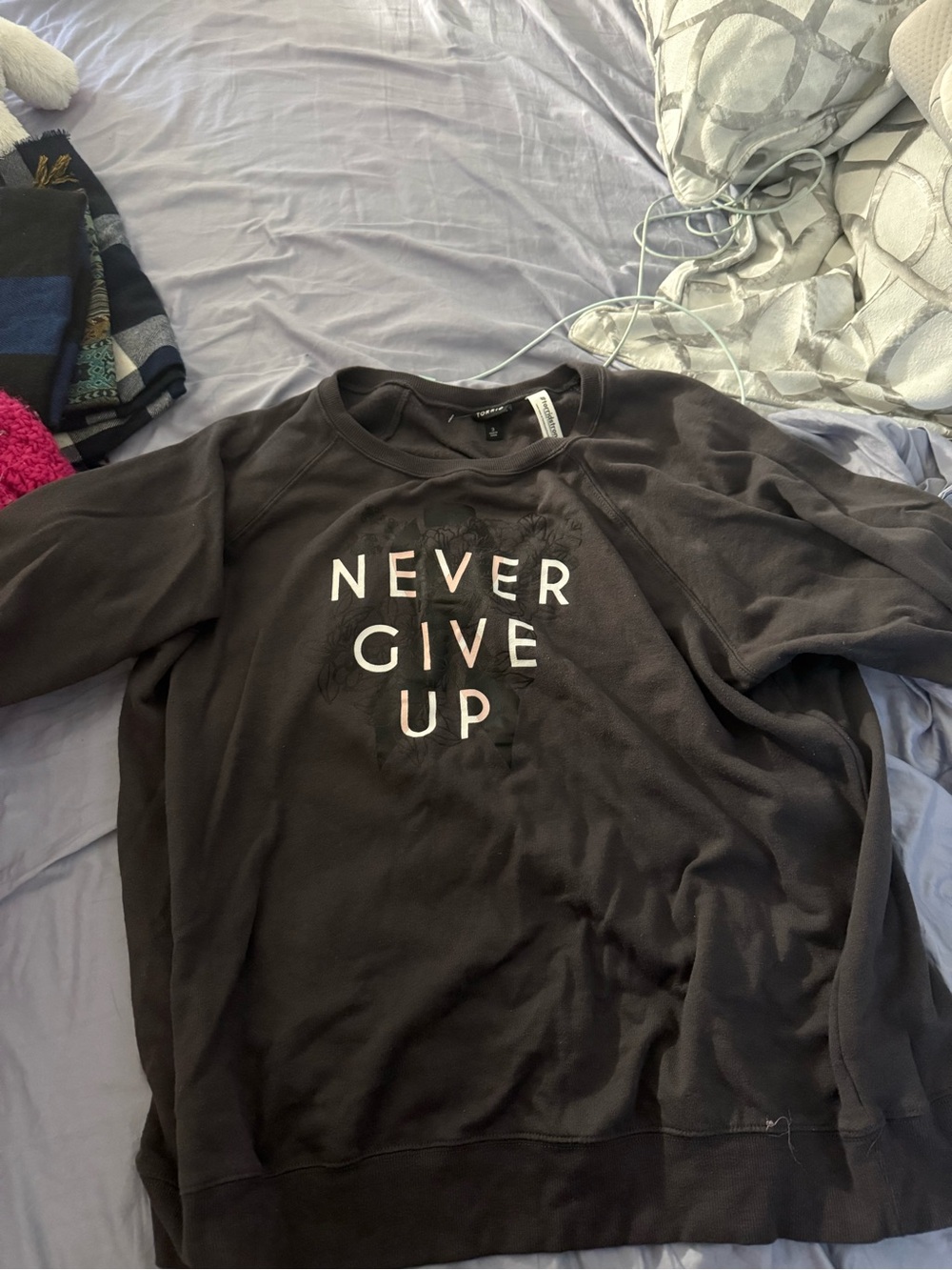 torrid Black 'Never Give Up' Graphic Sweatshirt